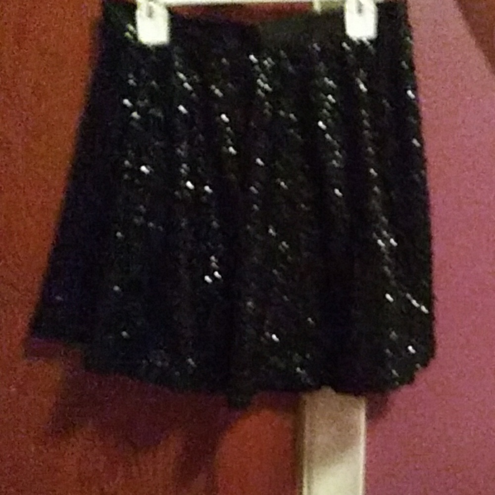 sparking black skirt